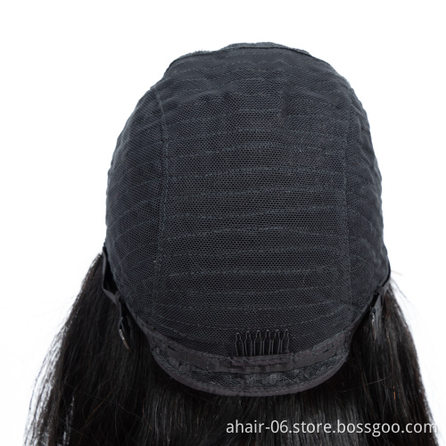Half Machine Made Half Hand Made Wigs 10A Nature Color Straight Cheap Brazilian Hair Wigs Wholesale In Stock,100% Human Hair